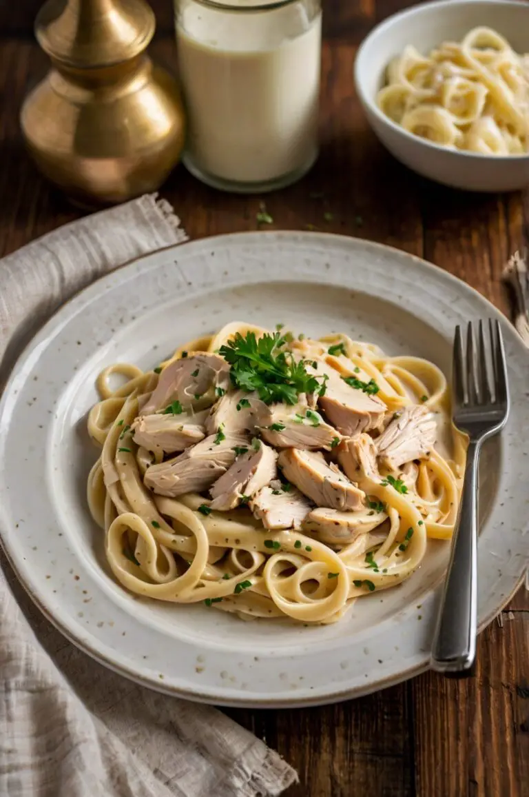 BEST Crockpot Chicken Alfredo