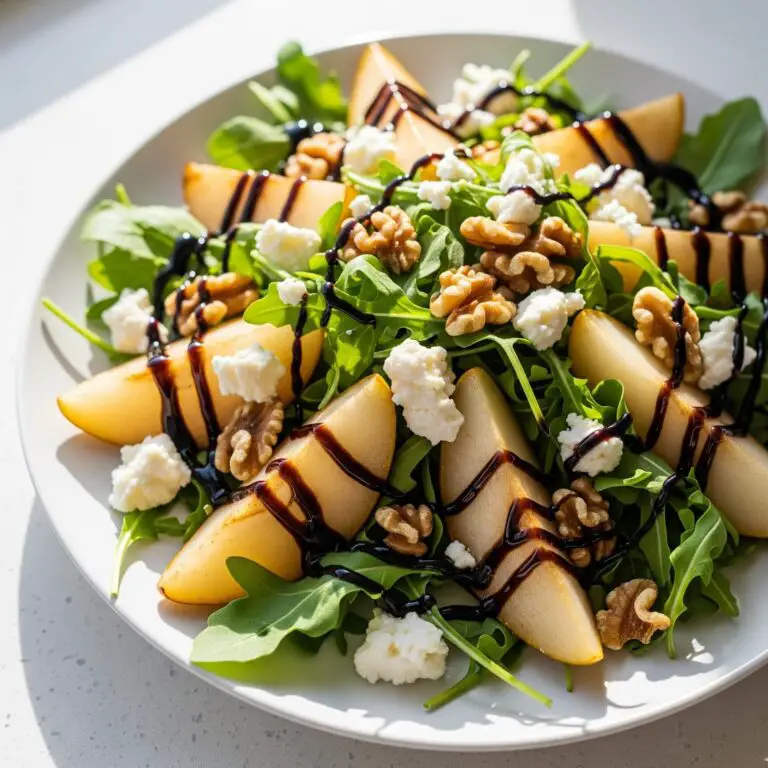 Roasted Pear & Arugula Salad with Balsamic: Elegant, Fresh, and Flavorful