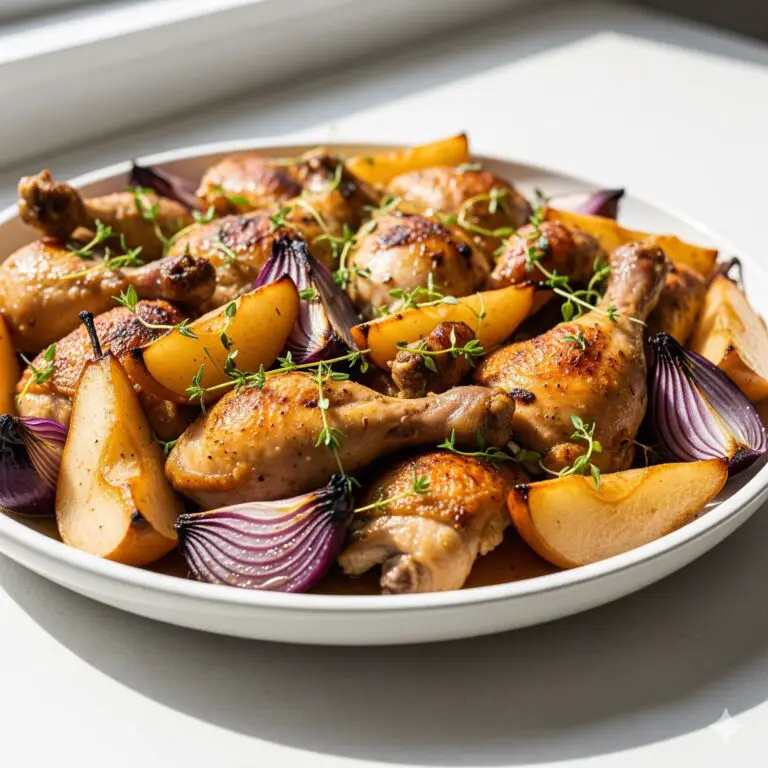 Roasted Chicken with Pears & Thyme: A Sweet and Savory Comfort Dish