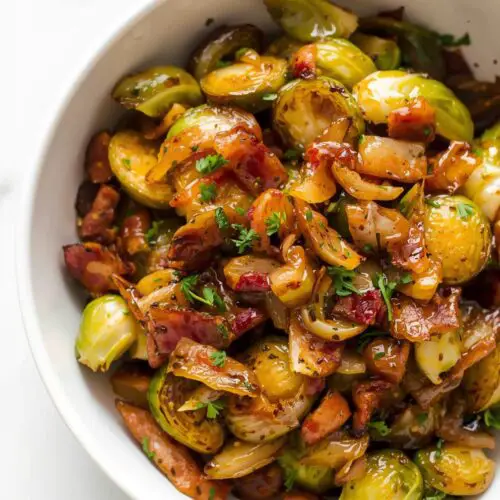 Brussels Sprouts with Bacon & Shallots